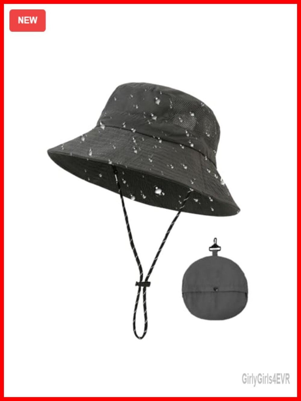Waterproof Bucket Hat UPF 50+ Quick Dry Packable with Detachable Chin Strap